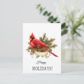 Carte Postale Illustration de l'aquarelle cardinale rouge (Debout devant)