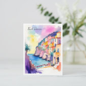 Carte Postale Illustration de l'aquarelle de France Riviera (Debout devant)