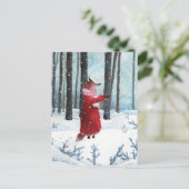 Carte Postale Illustration de l'aquarelle des flocons de neige d (Debout devant)