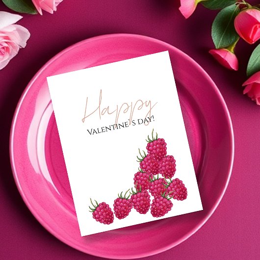 Carte Postale Illustration de l'aquarelle des framboises