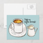 Carte Postale Illustration de l'aquarelle et de l'encre pour la  (Devant / Derrière)