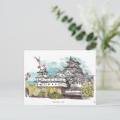 Carte Postale Illustration de l'aquarelle japonaise du château d (Debout devant)
