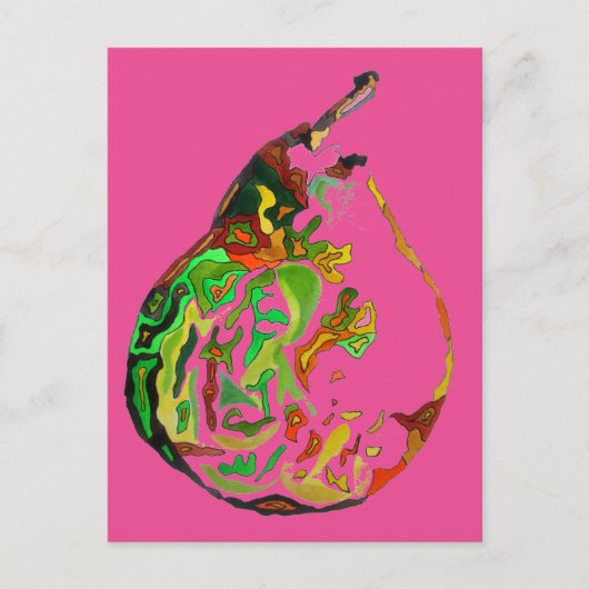 Carte Postale Illustration de l'aquarelle pop art aux fruits à p (Devant)