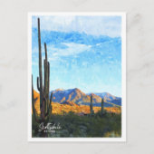 Carte Postale Illustration de l'aquarelle Scottsdale Arizona (Devant)