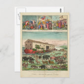 Carte Postale Illustration de l'arche de Noé et du déluge généra (Devant / Derrière)