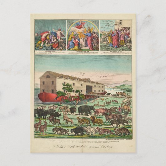 Carte Postale Illustration de l'arche de Noé et du déluge généra (Devant)