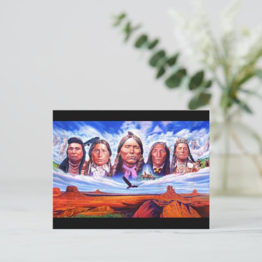 Carte Postale Illustration de l'art des Amérindiens (Debout devant)