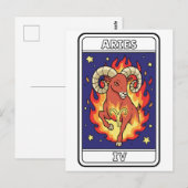 Carte Postale Illustration de l'astrologie Zodiac Aries (Devant / Derrière)
