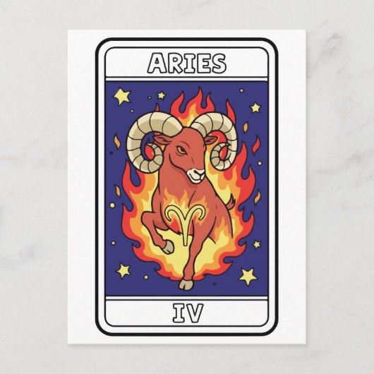 Carte Postale Illustration de l'astrologie Zodiac Aries (Devant)