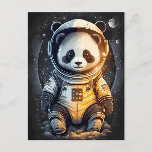Carte Postale Illustration de l'astronaute Panda Bear (Devant)