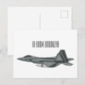 Carte Postale Illustration de l'avion de chasse (Devant / Derrière)