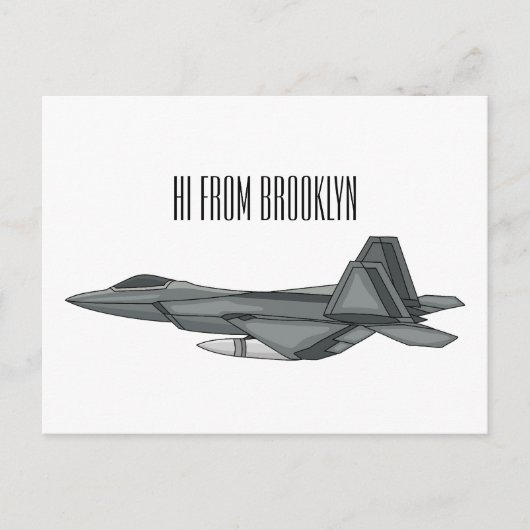 Carte Postale Illustration de l'avion de chasse (Devant)
