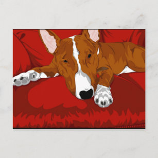 Carte Postale Illustration de Lazy English Bull Terrier Chien de