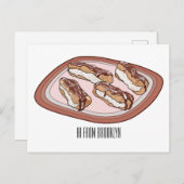 Carte Postale Illustration de l'éclair de chocolat (Devant / Derrière)