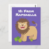 Carte Postale Illustration de l'effervescence du lion mignon (Devant / Derrière)