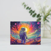 Carte Postale Illustration de l'espace et au-delà (Debout devant)