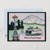 Carte postale Illustration de l'État de Washington (Devant / Derrière)