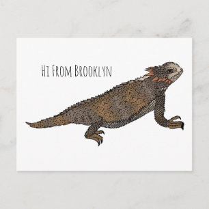 Carte Postale Illustration de lézard à cornes de Regal