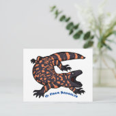 Carte Postale Illustration de lézard géant affamé (Debout devant)