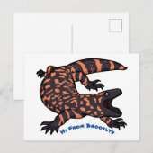 Carte Postale Illustration de lézard géant affamé (Devant / Derrière)