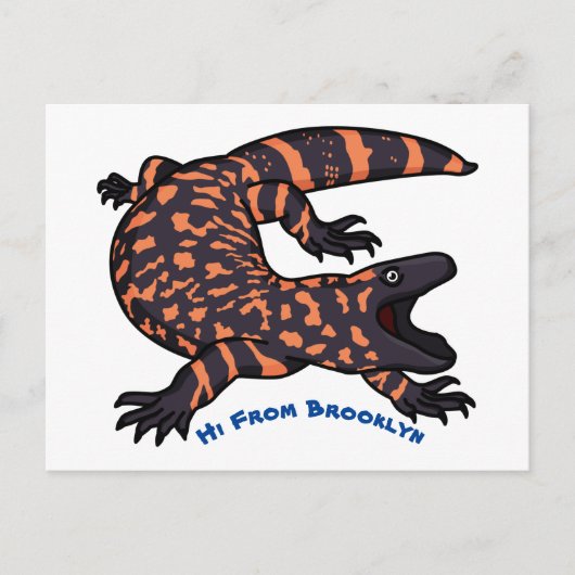 Carte Postale Illustration de lézard géant affamé (Devant)
