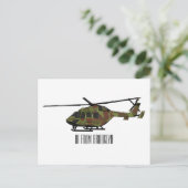 Carte Postale Illustration de l'hélicoptère de l'armée (Debout devant)