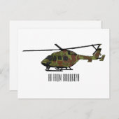 Carte Postale Illustration de l'hélicoptère de l'armée (Devant / Derrière)