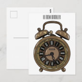 Carte Postale Illustration de l'horloge d'alarme (Devant / Derrière)