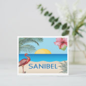 Carte Postale Illustration de l'île de Sanibel en Floride avec S (Debout devant)