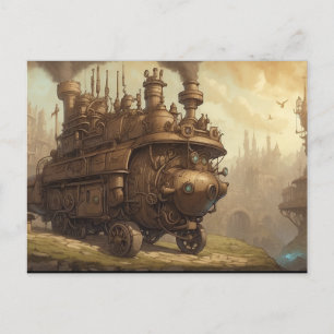 Carte Postale Illustration de l'Imaginaire moteur Steampunk vint