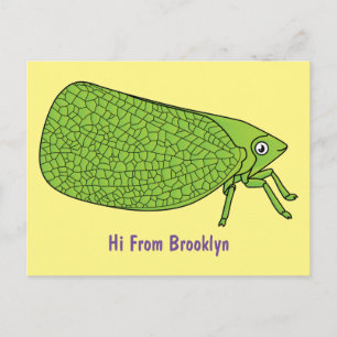 Carte Postale Illustration de l'insecte de la trémie verte mûre