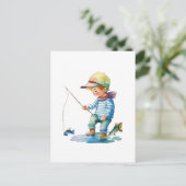Carte Postale Illustration de Little Boy Fishing (Debout devant)