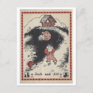 Carte Postale Illustration de livre vintage Jack et Jill