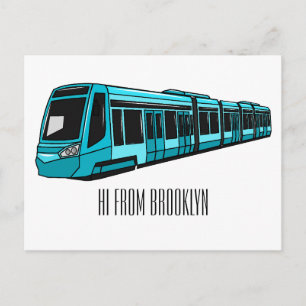 Carte Postale Illustration de locomotive électrique
