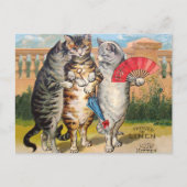 Carte Postale Illustration de l'oie des trois petits chatons (Devant)