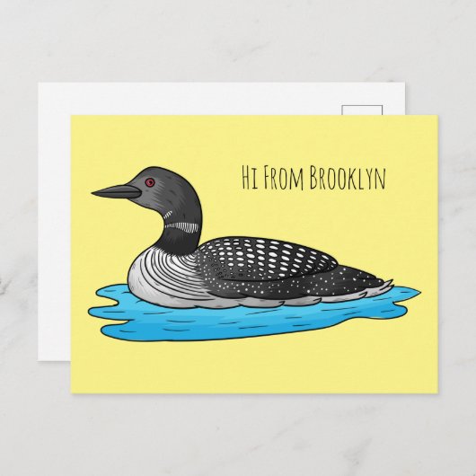 Carte Postale Illustration de Loon bird (Devant / Derrière)