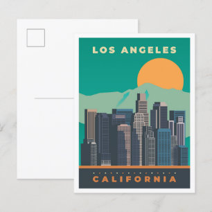 Carte Postale Illustration de Los Angeles California Vintage voy
