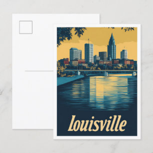 Carte Postale Illustration de Louisville Kentucky Vintage voyage