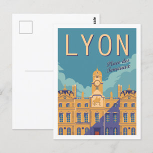 Carte Postale Illustration de Lyon France célèbre Travel Place