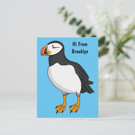 Carte Postale Illustration de macareux de l'Atlantique (Debout devant)