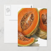 Carte Postale Illustration de melon de cantaloupe coupé (Devant / Derrière)
