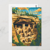 Carte Postale Illustration de Mesa Verde Parc National Art de Vo (Devant / Derrière)
