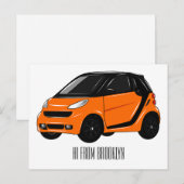 Carte Postale Illustration de micro-voiture (Devant / Derrière)
