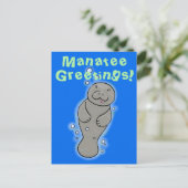 Carte Postale Illustration de mignonne manatee (Debout devant)