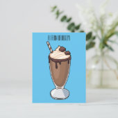 Carte Postale Illustration de milk-shake au chocolat (Debout devant)