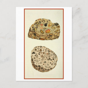 Carte Postale Illustration de minéralogie en pierre de Quartzose
