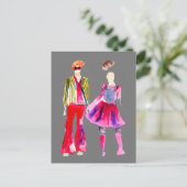 Carte Postale Illustration de mode aquarelle boho (Debout devant)