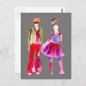 Carte Postale Illustration de mode aquarelle boho (Devant / Derrière)