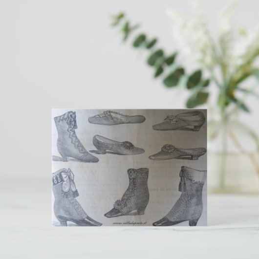 Carte postale, illustration de mode du 19e siècle (Debout devant)