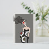 Carte Postale Illustration de mode Élégance Sophistiquée Art (Debout devant)